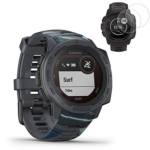Garmin Instinct Solar GPS Smartwatch Surf Edition (010-02293-17) w/ 2X Screen Protector