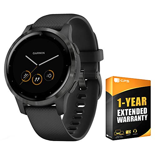 Garmin 010-02172-11 Vivoactive 4S Smartwatch nero/ardesia Bundle con 1 anno di garanzia estesa