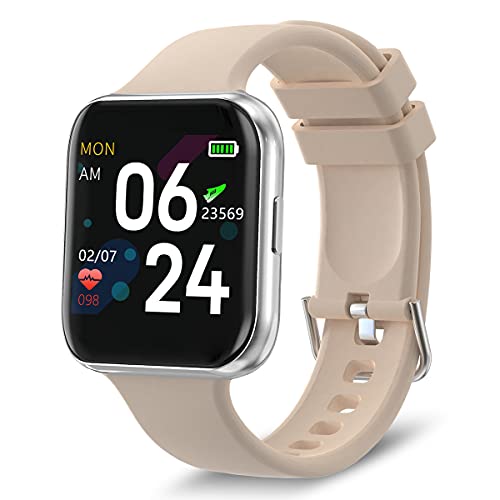 Smart Watch per Telefono Android e iPhone, GROJAT Bluetooth Fitness Tracker, Sensore Incorporato per Monitoraggio della Frequenza Cardiaca, IP68 Contatore Calorico Impermeabile (Touchscreen 38mm)
