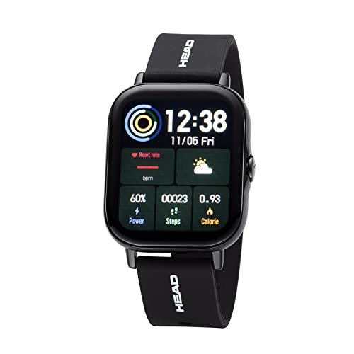 HEAD LOS Angeles - Smartwatch da 37 mm per uomo e donna, compatibile con iOS/Android, nero - nero,