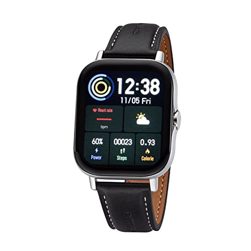 HEAD LOS Angeles - Smartwatch da 37 mm, per uomo e donna, compatibile con iOS/Android, Nero - argento/nero