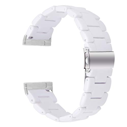 Hemobllo Cinturino in Resina Cinturino a Sgancio Rapido Sostituzione Orologio Cinturino Regolabile Smartwatch Cinturino Compatibile per Fitbit Versa3 / Fitbit Sense (Bianco)