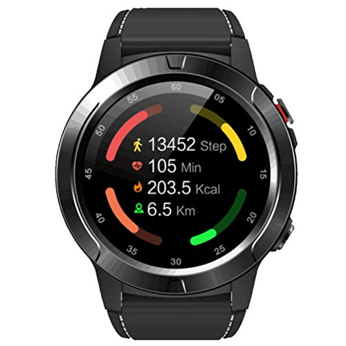 HJKPM GPS Pedometro Compass Multifunction Smartwatch, Outdoor Sports Frequenza Cardiaca Bluetooth Smart Watch per ECG PPG HRV Rilevamento del Sonno,Nero