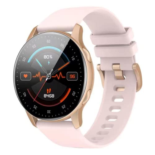 HOAIYO Smartwatch, 33mm AMOLED fitness e salute orologio intelligente con 14 modalità di sport, 3ATM impermeabile, monitoraggio della frequenza cardiaca, SpO2, sonno per uomini donne (33mm, Pink)