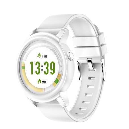 Smartwatch DK02 con schermo rotondo, display completo, pressione sanguigna, cardiofrequenzimetro, fitness tracker per Android e iOS