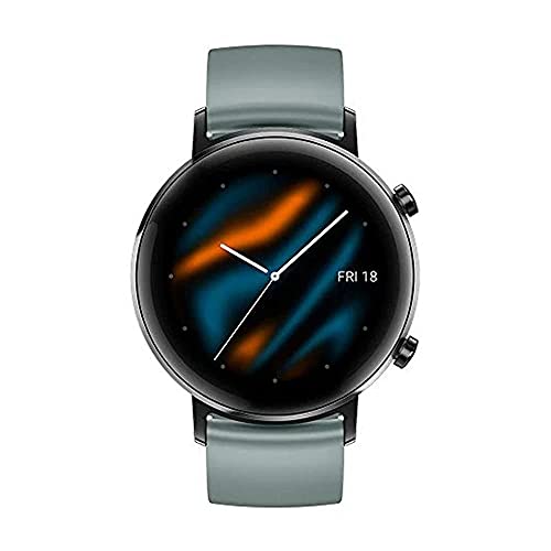 HUAWEI Watch GT 2 Smartwatch 42 mm, Durata Batteria fino a 1 Settimana, GPS, 15 Modalità di Allenamento, Monitoraggio Battito Cardiaco in Tempo Reale, Grigio (Lake Cyan)