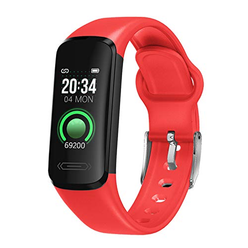 JCDBT Sport Smartwatch - display a colori 2.44 cm, Impermeabile IP68, tracker sport e salute: cardiofrequenzimetro, monitoraggio del sonno, conta calorie e contapassi - Rosso