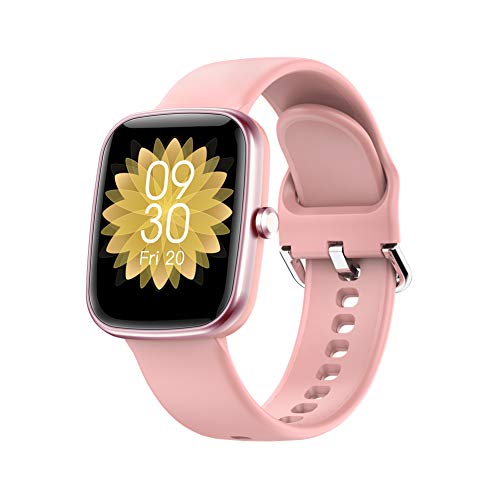 JCDBT Smartwatch - display a colori 3.6 cm, completamente touch screen, Impermeabile IP68, tracker salute: cardiofrequenzimetro,conta calorie e contapassi - Rosa