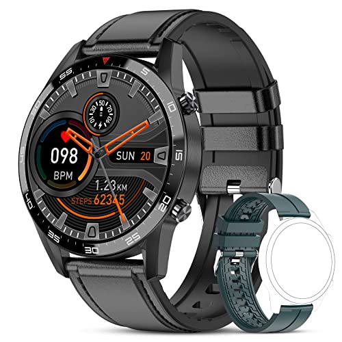 LIGE Smartwatch Chiamate, 1,32” Orologio Fitness Uomo con Sonno/Cardiofrequenzimetro/Notifiche Messaggi/10 Sportivo,Contapassi Cronometro Impermeabil IP67 per Android iOS