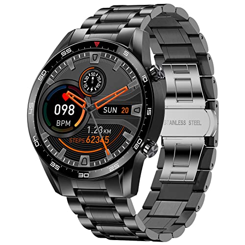 LIGE Smartwatch Chiamate, 1,32” Orologio Fitness Uomo con Sonno/Cardiofrequenzimetro/Notifiche Messaggi/10 Sportivo,Contapassi Cronometro Impermeabil IP67 per Android iOS