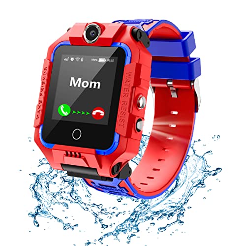 Smartwatch per Bambini 4G, LiveGo Smart Watch di Sicurezza Impermeabile con Tracker GPS Ruotabile a 360° Che Chiama SOS, Adatto per Il Regalo di Compleanno Dei Bambini di 3-12 Anni (Rosso)