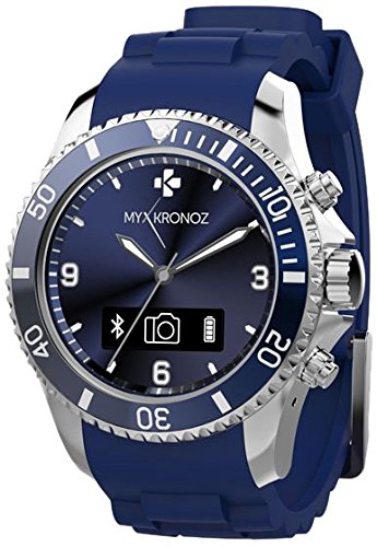MyKronoz Zeclock Smartwatch con Funzione Smartphone con Movimenti al Quarzo, Blu