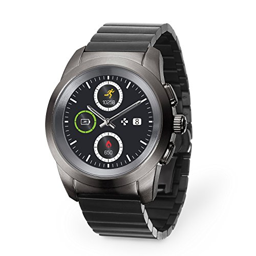 MyKronoz ZeTime-Elite-Reg Smartwatch Ibrido con Lancette Analogiche, Titanio Spazzolato/Gancio Moderno