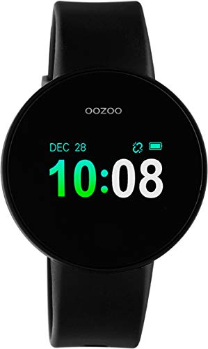Oozoo Smartwatch Unisex Cinturino in Silicone Nero/Nero/Color Argento 40 MM Q00104