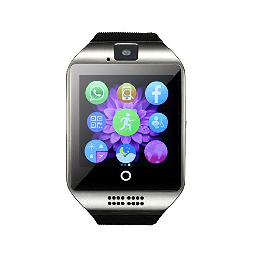 OURLITIME Q18 - Smartwatch Bluetooth Smart Watch, supporto scheda SIM TF con promemoria sedentarietà, monitoraggio del sonno, fotocamera remota, promemoria messaggi, anti-smarrimento