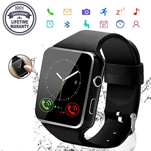 2019 Smart Watch,Bluetooth Smartwatch Touch Screen Wrist Watch with Camera/SIM Card Slot,Waterproof Smart Watch Sports Fitness Tracker Compatible with Android iOS Phones Samsung Huawei