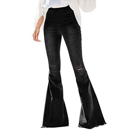 PMDKLSPQ Harajuku Y2K Streetwear - Pantaloni cargo da donna in denim, a vita alta, con tasche, Nero , XXL