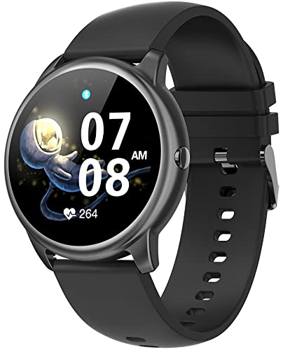 Smartwatch Uomo Donna 1.28 Full Touch Fitness Tracker Watch Android Sport Cardiofrequenzimetro/da Contapassi/Calorie/Cronometro/del Sonno Notifiche Messaggi orologio del telefono