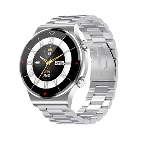 Smart Watch Handsfree Call Reminder Band Fitness Sport impermeabile Sanitaria Acciaio Straccio in acciaio argento, prodotti elettronici intelligenti per i polsini intelligenti