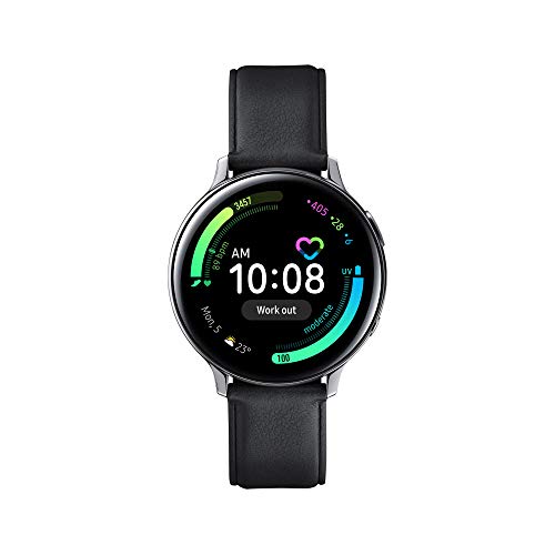 Samsung Galaxy Watch Active2 Smartwatch Bluetooth 44 mm in Acciaio Inossidabile e Cinturino in Pelle, con GPS, Sensore di Frequenza Cardiaca, Tracker Allenamento, IP68, Silver