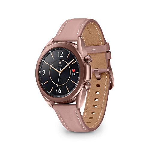 Samsung Galaxy Watch3 Smartwatch Bluetooth, cassa 41mm acciaio, cinturino pelle, Saturimetro, Rilevamento cadute, Monitoraggio sport, 48,2g, Batteria 247 mAh, IP68, Mystic Bronze [Versione Italiana]