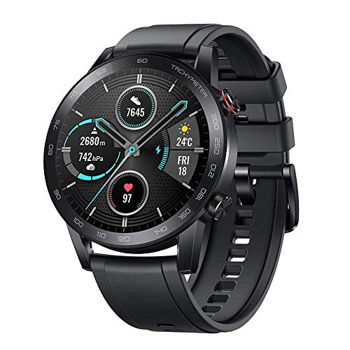 HONOR Smartwatch Magic Watch 2 Orologio Fitness Tracker Uomo Donna Smart Watch, 5 ATM Smart Watch Cardiofrequenzimetro da Polso Pressione Smartband, GPS, 46 mm, Chiamata Tramite, Matte Black