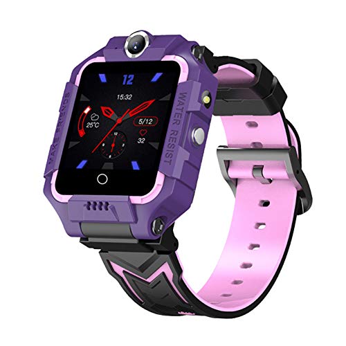 SIWEI 4G Kids Smart Watch GPS Posizionamento Tracker Bambini Smart Watch WiFi Hd Video Call Dual Telecamere Smart Watch Sos Compleanno Regali per Ragazzi Ragazze, Viola, EU, Cinturino