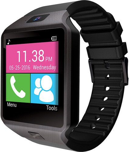 Slide SLISW200BK Smart Watch/Phone 1.54IN Bluetooth Black with builtin 2G QUAD Band GSM Phone