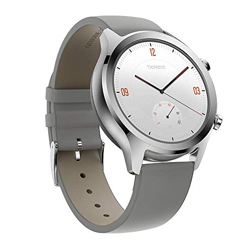 Ticwatch Mobvoi C2 Grey, Smartwatch Classico, Orologio per Uomo e Donna con Wear OS di Google, con Certificazione IP68 a Prova d'Acqua, Google Pay, Argento