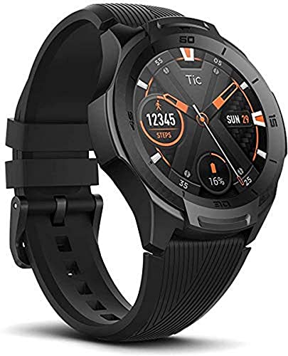 TicWatch S2 Smartwatch sportivo Wear OS by Google, Impermeabile 5 ATM, GPS integrato, Cardiofrequenzimetro, Musica, Compatibile con Android e iOS, Nero, Display 1.39