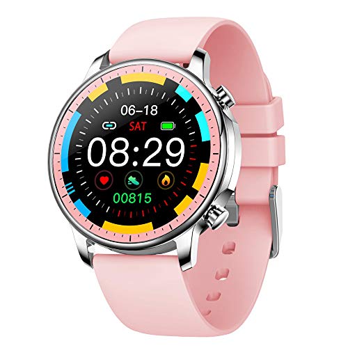 Smartwatch Orologio da Cardiofre quenzimetro Polso Smart Watch GPS Impermeabile IP68 Sportivo Contapassi Cronometro ECG Sveglia Activity Tracker（Rosa）