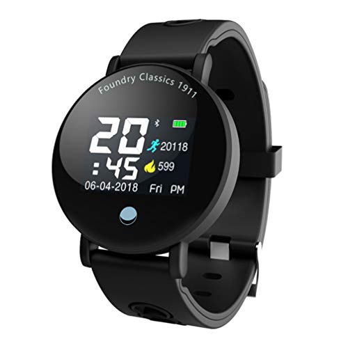 ULTECHNOVO Sport Fitness Smart Watch Display a Colori Informazioni Meteo Spingere Rilevamento della Frequenza Cardiaca Orologio Touch Smart Watch (Nero)