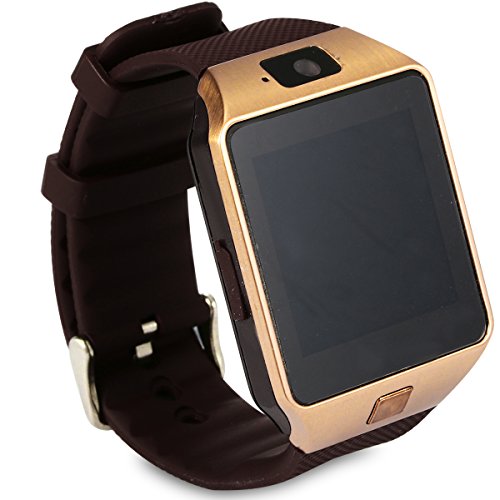 XCSOURCE 2015 Hot Smart Watch DZ09 Orologio da Polso Intelligente con Bluetooth 3.0 e Telecamera Touchscreen per Apple/iOS, Samsung /Android, HTC. Supporta Orologio Smartphone Sport SMI/TF (Marrone) AC256