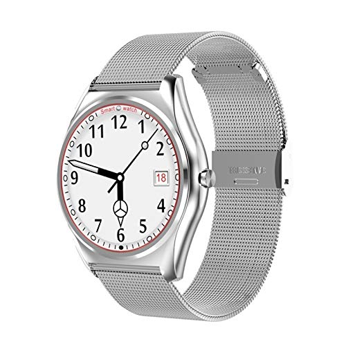 YONIS Smartwatch 1,3 Pollici Smartwatch Touch TFT Chiamata Bluetooth Anti-Perdita Cardio Contapassi Argento
