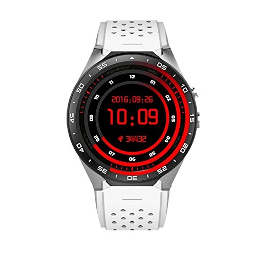 Smartwatch, smart watch per iPhone e Android, con contapassi, Wi-Fi, colore: bianco