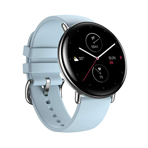 Zepp E Smartwatch Orologio intelligente fitness tracker circolare con frequenza cardiaca, SpO2 e monitoraggio del sonno REM, corpo in acciaio inossidabile con cinturino Android e IOS Blu