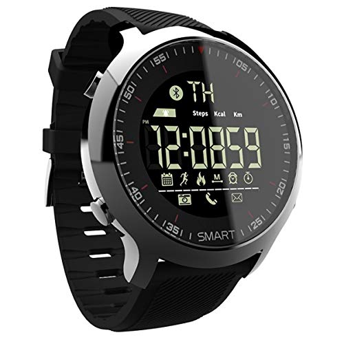 Smart Watch IP68 Impermeabile contapassi Messaggio Promemoria Lunga durata in standby Retroilluminazione Fitness Tracker Orologio da polso, Nero