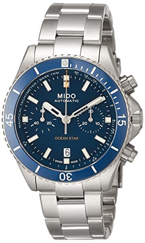Mido orologio Ocean Star Chronograph 44mm blu automatico titanio M026.627.44.041.00 - Default Title