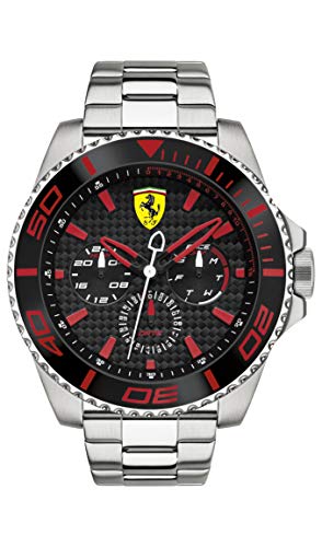 Orologio da uomo al quarzo, quadrante classico analogico e cinturino in acciaio inossidabile, Scuderia Ferrari 0830311