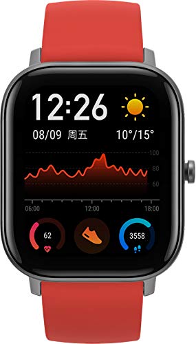 Amazfit GTS Smartwatch Reloj inteligente 46 días GPS + Glonass BioTracker ™ PPG Sensor de detección biológica Frecuencia cardíaca Bluetooth 5.0(Vermillion Orange)