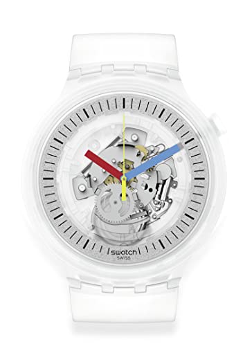 Swatch Cinturino in silicone al quarzo standard grande, trasparente, orologio casual 20 (Modello: SB01K100)