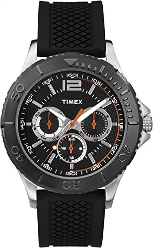 Timex TW2P87500 Orologio da Polso, Cronografo da Uomo, Cinturino in Silicone, Nero/Nero